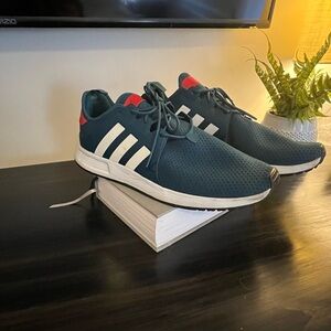 Adidas Men's Dark Blue and Red Sneakers